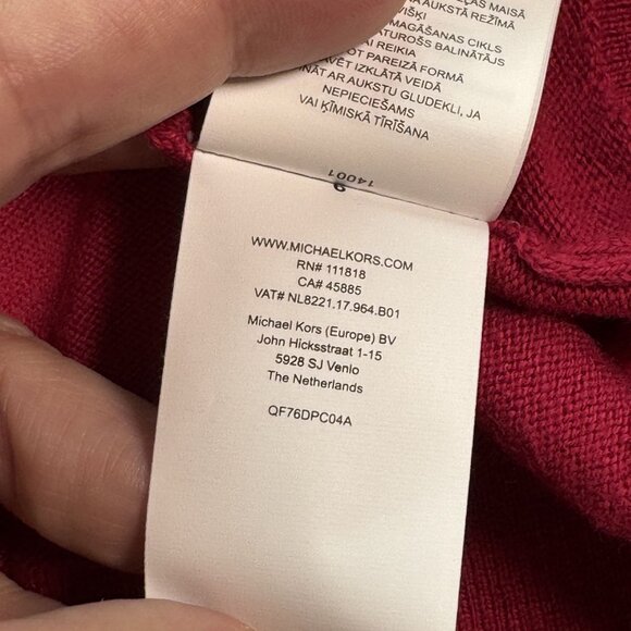 Michael Kors Dark Pink Crew Neck Open Shoulder Long Sleeve Sweater - S - Picture 10 of 10